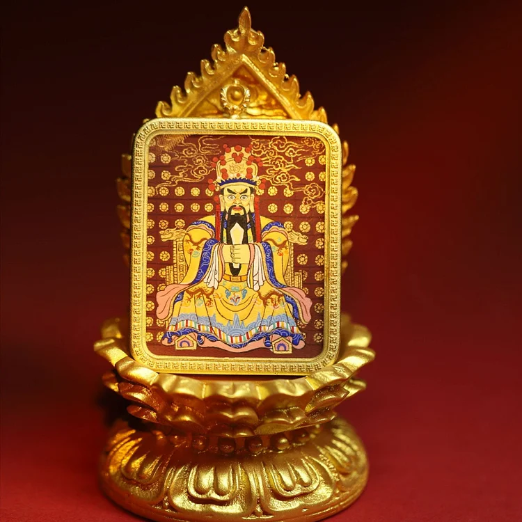 Thangka Buddha Hand-Painted Wealth and Protection Dragon WuYe Square Thangka