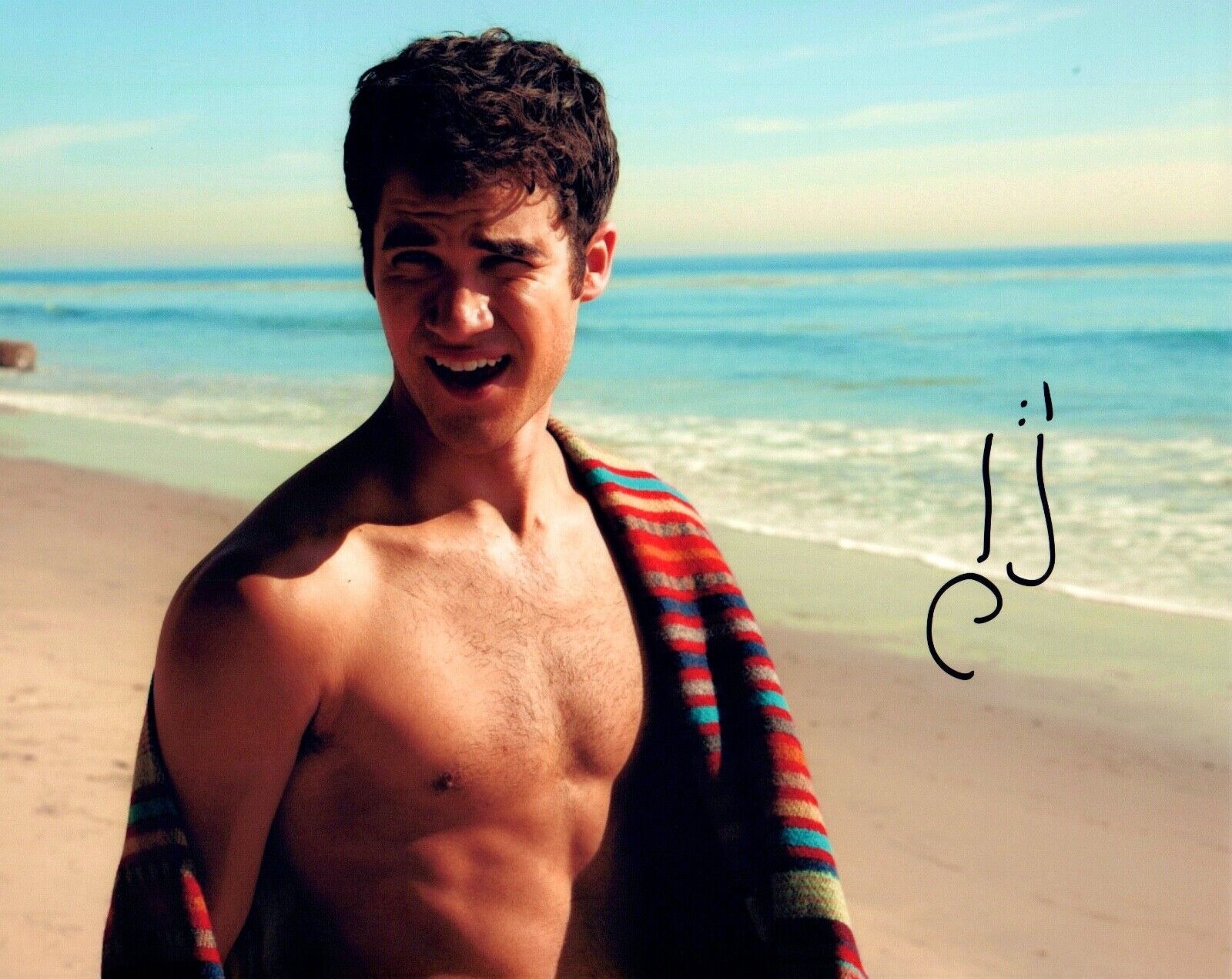 Darren Criss Signed Autograph 8x10 Photo Poster painting GLEE Hot Sexy Actor Shirtless Pose COA