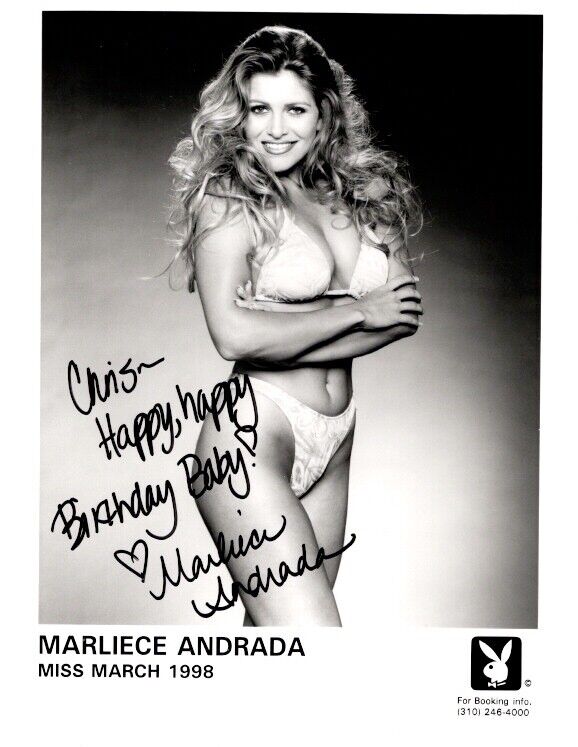 Marliece Andrada Autographed Photo Poster painting Playmate Centerfold Model & Actress 8x10