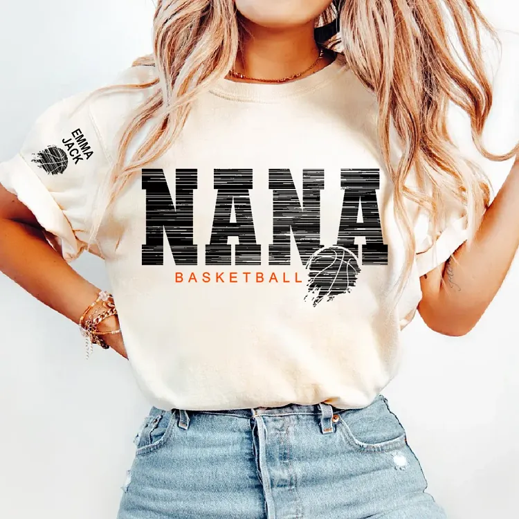 Personalized Nana Basketball Shirt with Grandkids&rsquo; Names