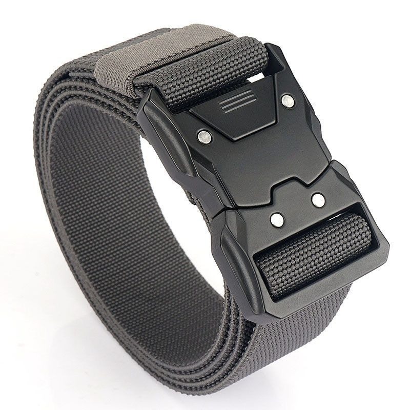 Men'S Outdoor Sports And Casual Nylon Elastic Buckle Automatic Tactical Canvas Belt
