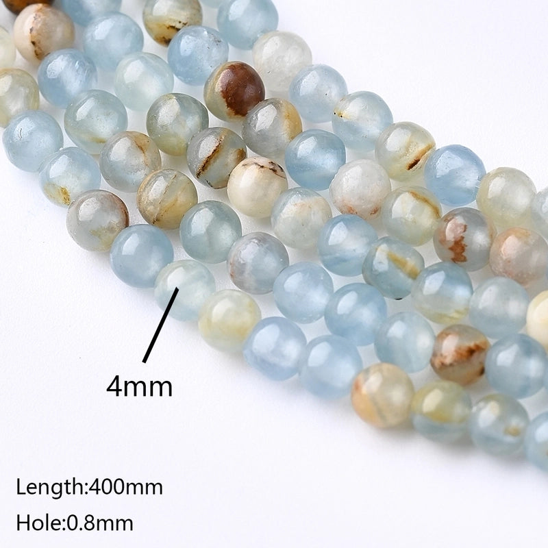 1 Piece 10mm 6mm 8mm Hole Under 1mm Hole 1~1.9mm Natural Stone Calcite Marble Simple Polished Beads