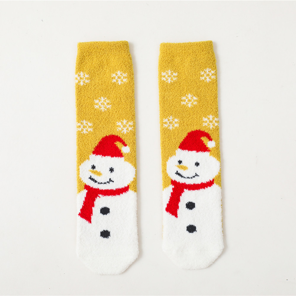 New baby christmas socks cartoon coral fleece stockings