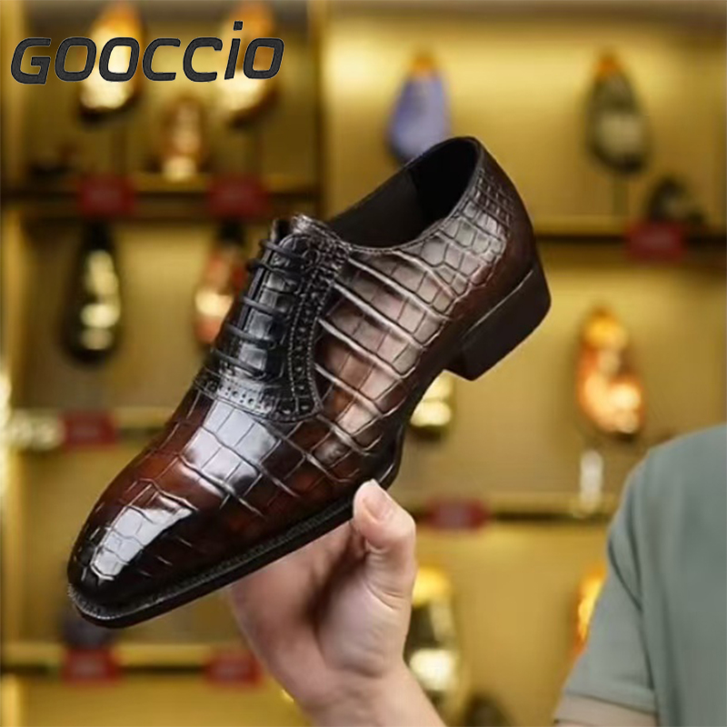 MY239 American Crocodile Leather Dress Shoes/Oxford Shoes For Men GOOCCIO   