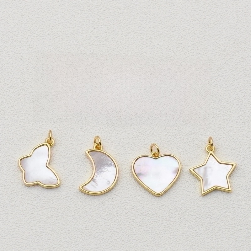 Ig Style Geometric Star Fish Tail Copper 18k Gold Plated Charms