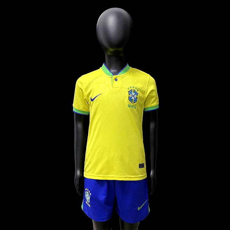 Ensemble de foot short et maillot du Brésil enfant