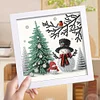 5D DIY Partial Special Shaped Drill Diamond Painting Xmas Snowman Decor With Frame Kit 18x18cm
