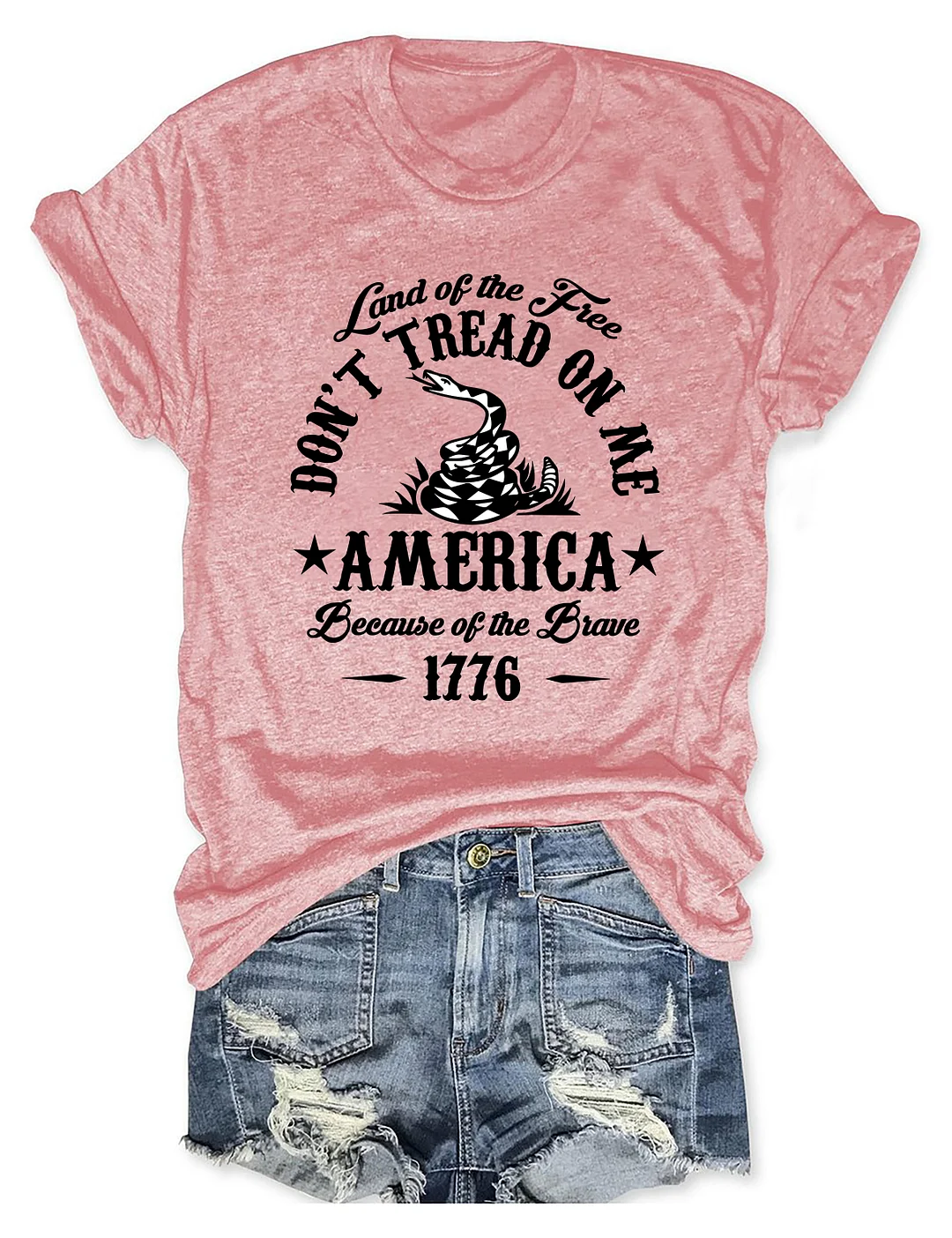 Land Of The Free Don't Tread On Me America Because Of the Brave 1776 T-shirt