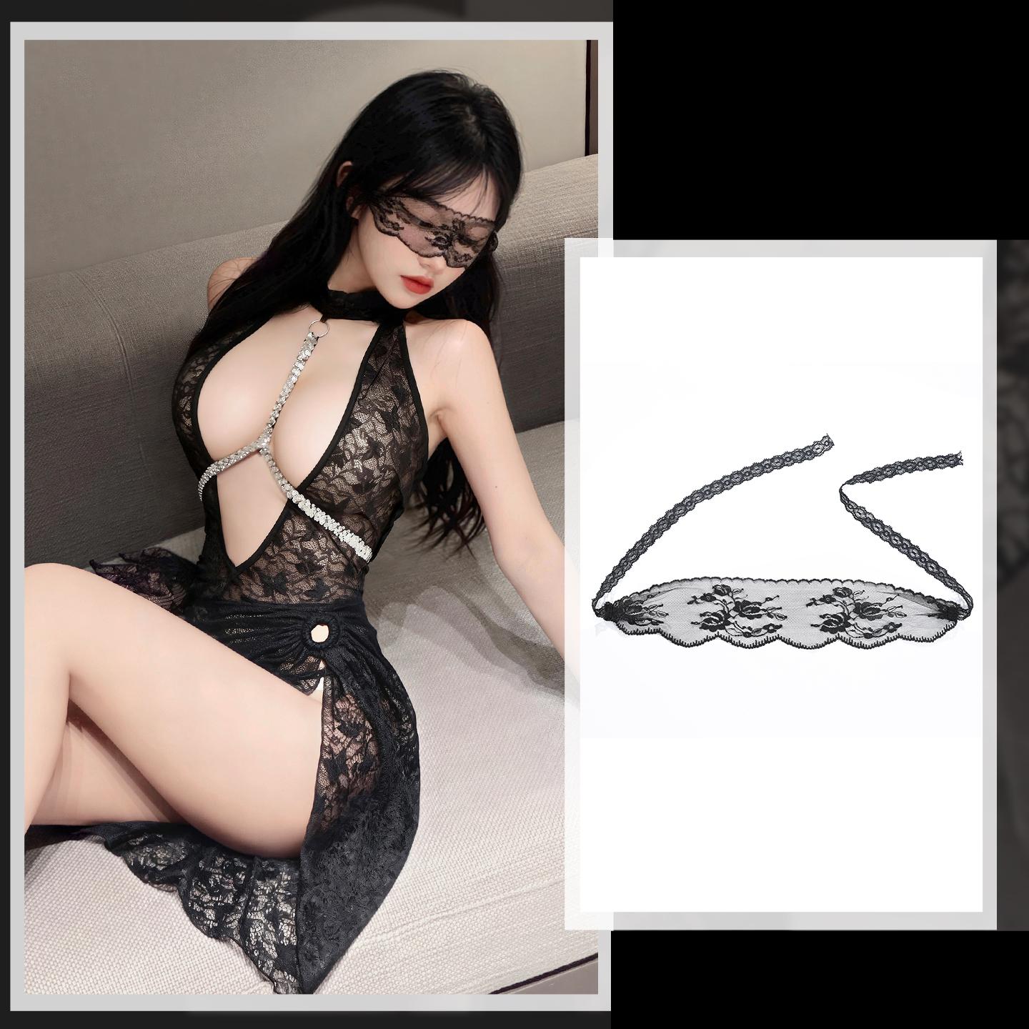 Lovingerie - Flash Chain Breastpin Charming See-through Sexy Lace Dress