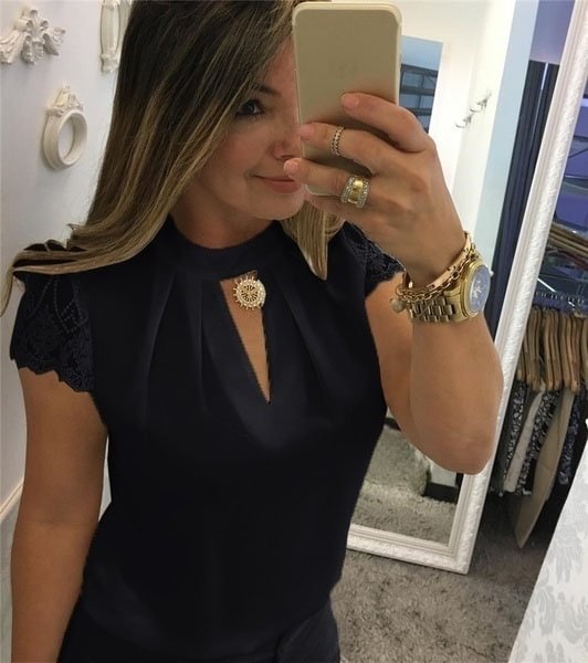 Summer New Women Fashion Sexy Lace Patchwork Short Sleeve T-shirts Casual Cotton Women Tops Plus Size Blouse - Shop Trendy Women's Fashion | TeeYours