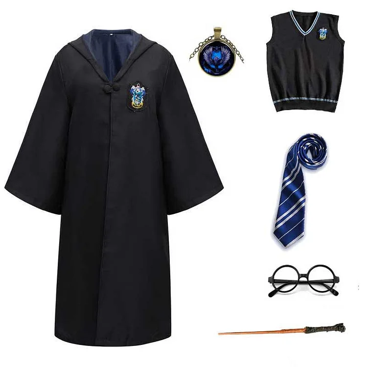 Mayoulove Harry Potter #8 Cosplay  Robe Cloak Clothes Ravenclaw Quidditch Costume Magic School Party Uniform-Mayoulove