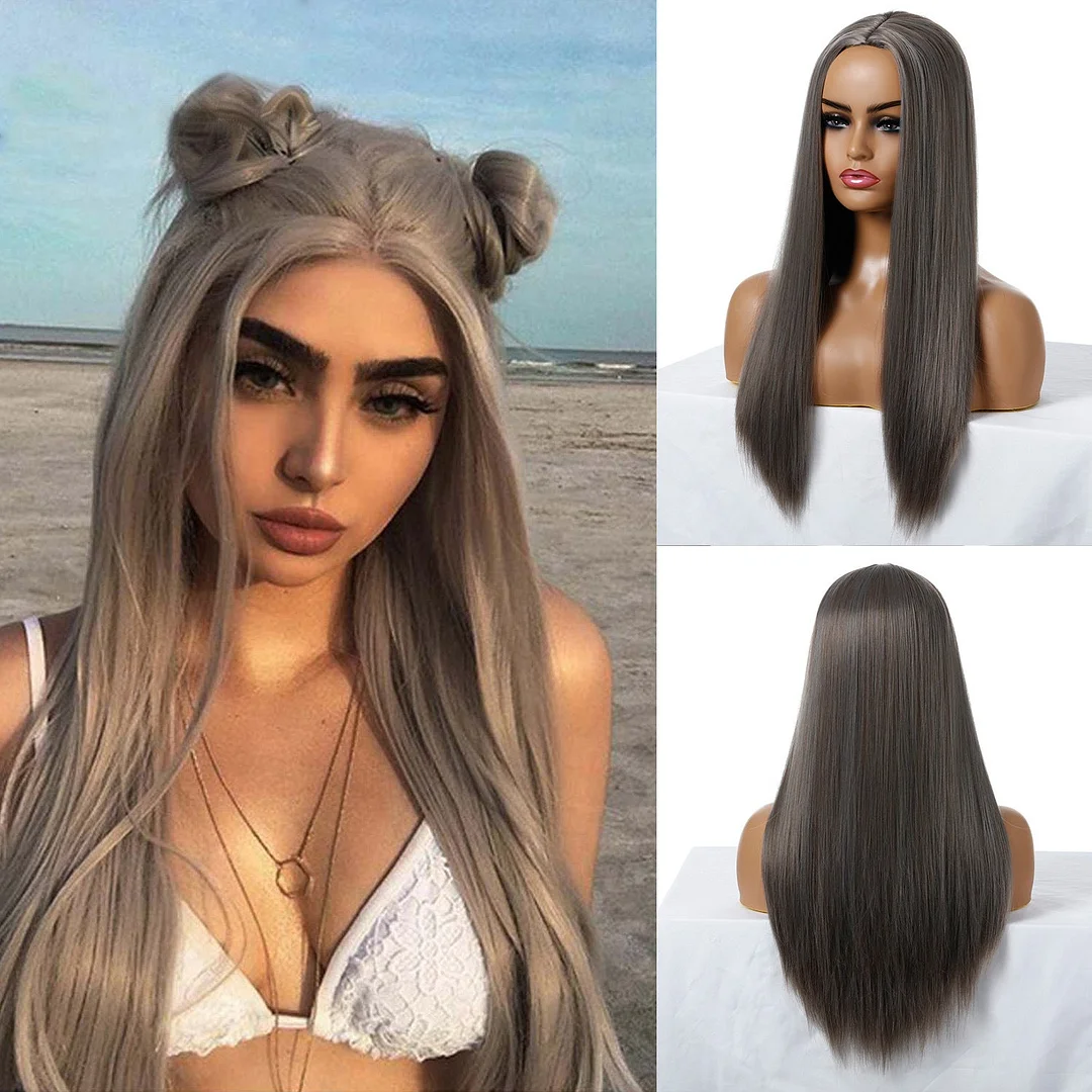 European and American Wigs Long Straight Hair Women's Fashion Long Hair Chemical Fiber Headgear | EGEMISS