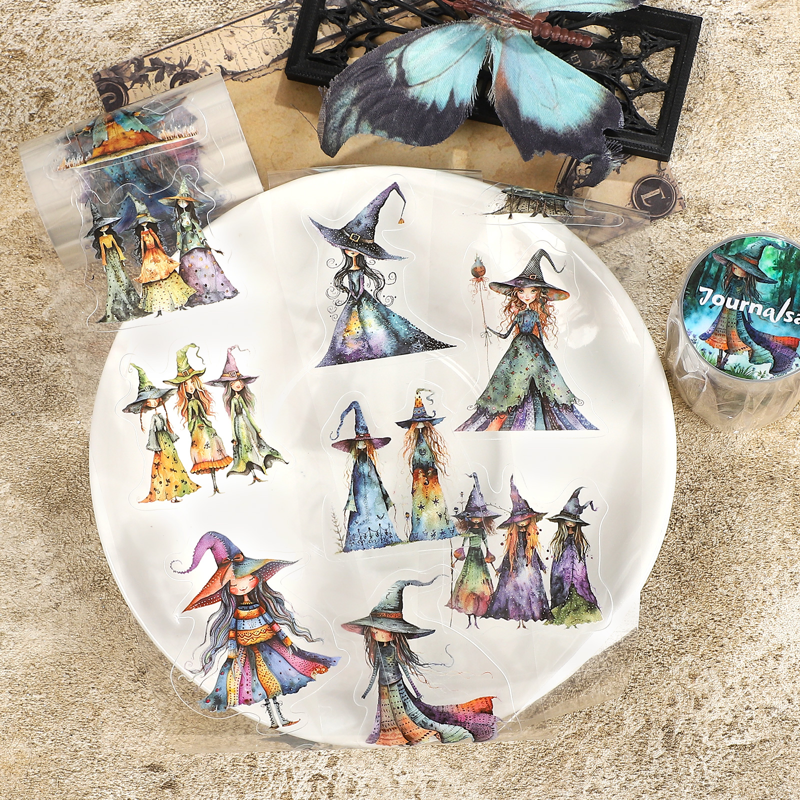 PET 테이프 - 60mm*200cm 빈티지 큐리 마녀 캐릭터