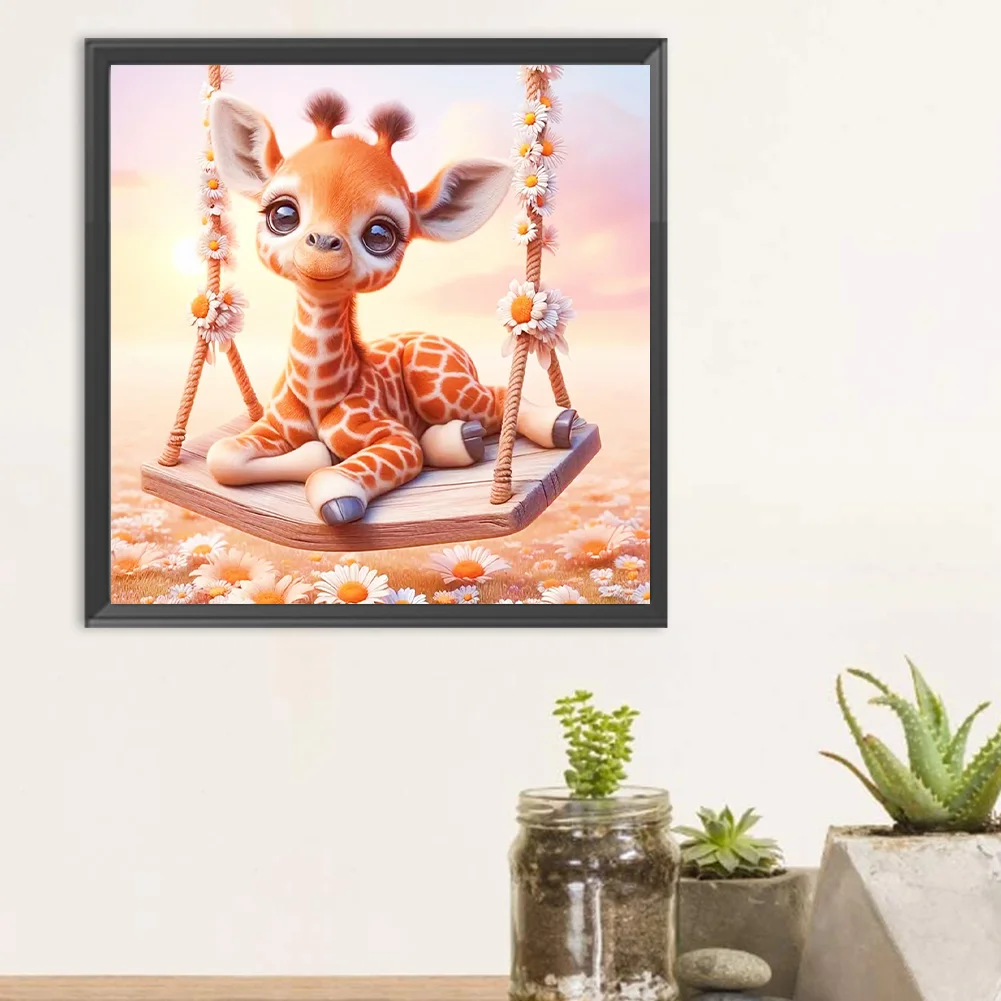 Diamond Painting - Full Round Drill - Giraffe(Canvas|30*30cm)