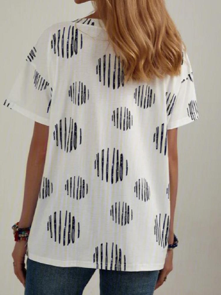 Women Half Sleeve V-neck Solid Color Dress