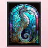 (US Only)Seahorse Printed Cross Stitch Kit 50x65cm DIY 11CT Thread Art Needlework Decor