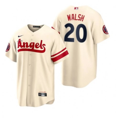 Men's Los Angeles Angels #20 Jared Walsh 2022 Cream City Connect Cool Base Stitched Jersey P71N
