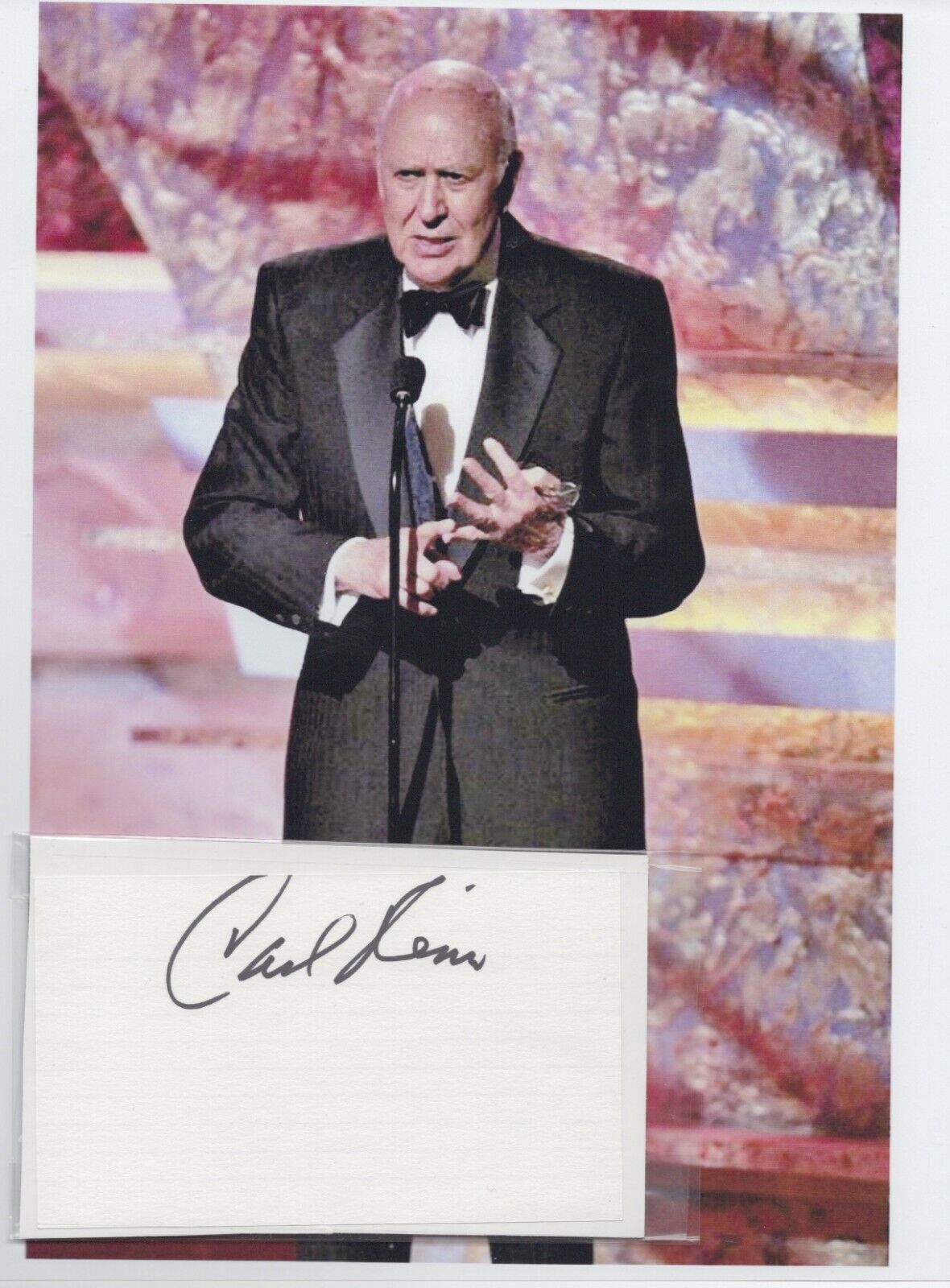 Carl Reiner Autographed 3 x 5 Card and Unsigned Photo Poster painting Dick Van Dyke Show Actor