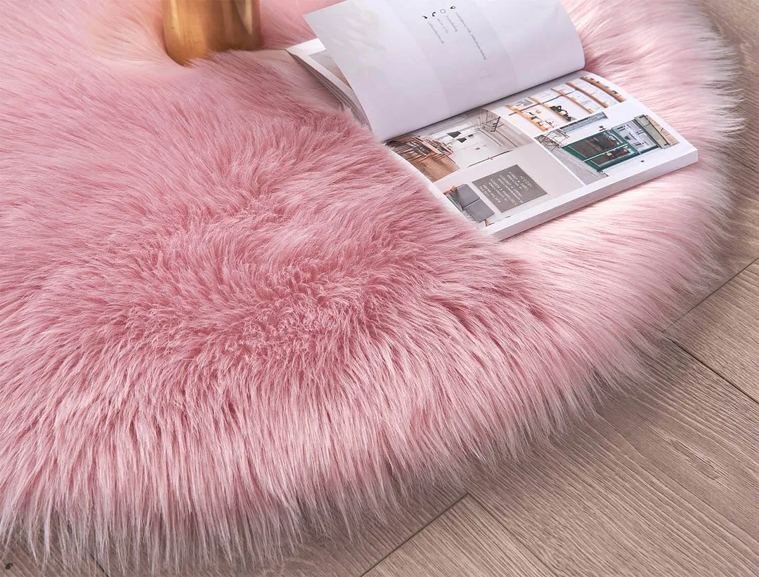 Faux Fur Round Area Rug