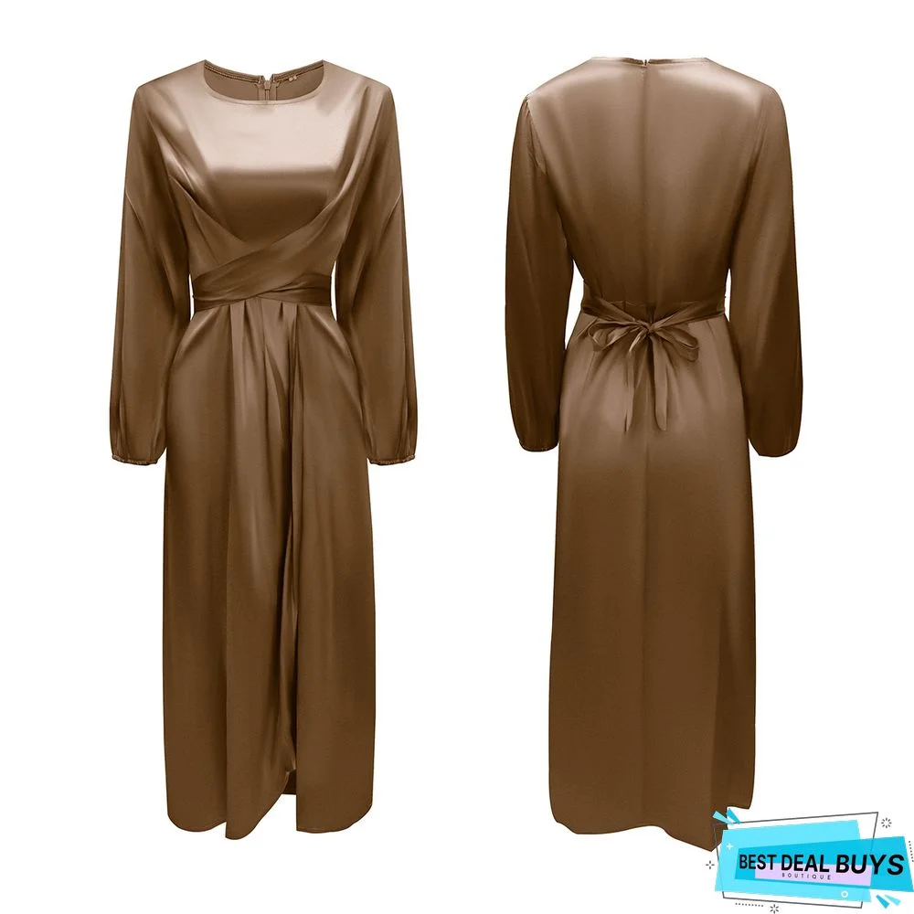 Soft Waist Dress Satin Dress