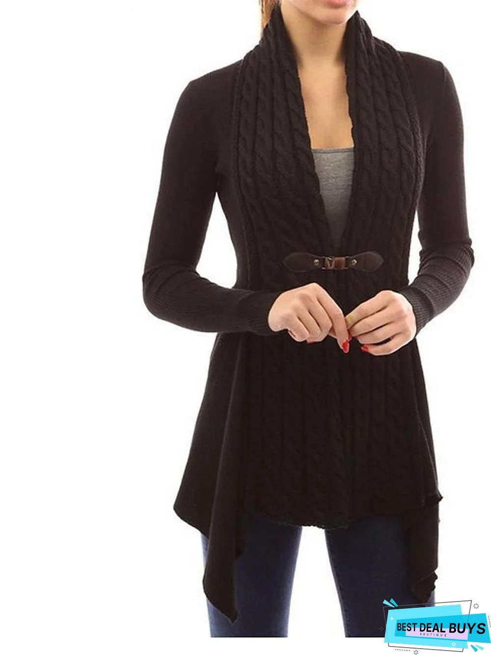 Women's Solid Colored Cardigan Long Sleeve Sweater Cardigans V Neck Black Purple Blushing Pink