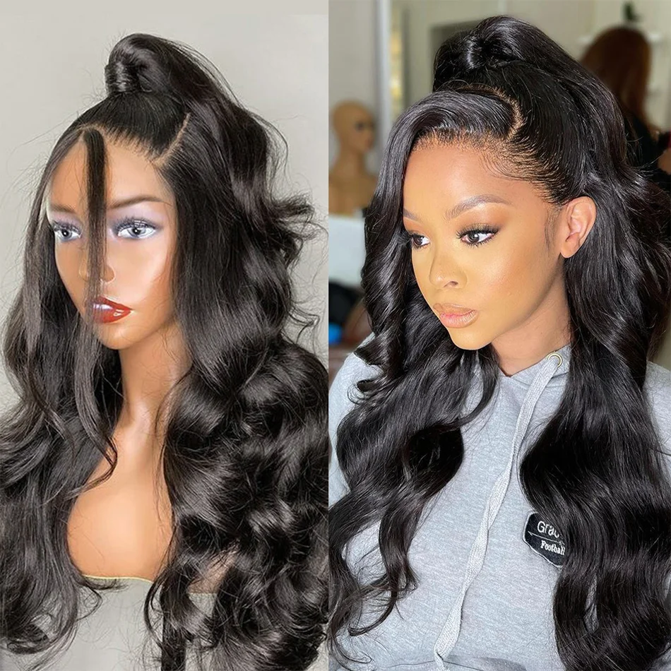 Black Body Wave Long Wigs Curly Hair Daily Type ELCNEPAL