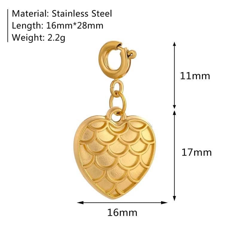 1 Piece 16 * 17mm 18*14mm 304 Stainless Steel Zircon Geometric Heart Shape Butterfly Polished Pendant Jewelry Accessories