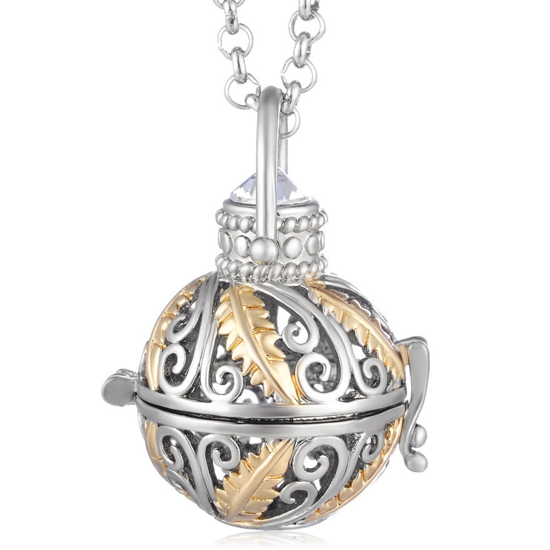 Mexican Bell Feather Tassel Necklace Music Ball Women Aromatherapy Essential Oil Diffuser Exquisite Ornament