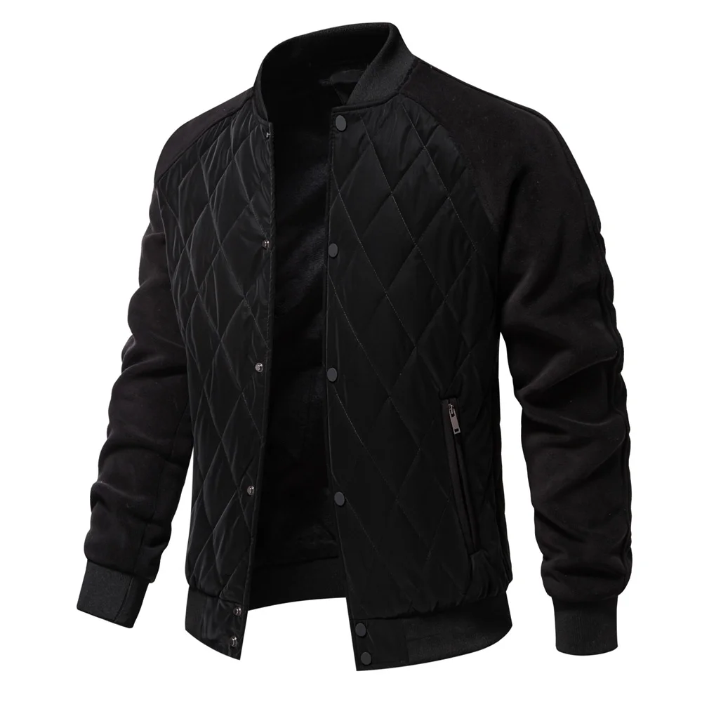 Men's 2024 Winter Fleece Padded Thickened Jacket Casual Baseball Jacket