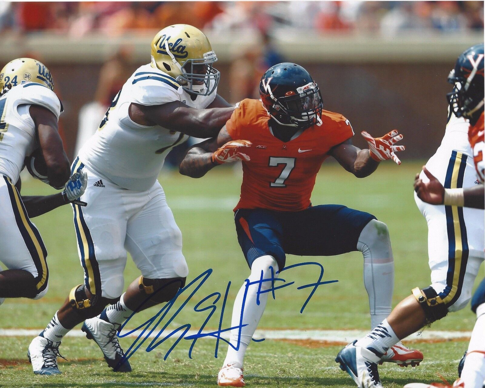 VIRGINIA CAVALIERS ELI HAROLD SIGNED 8X10 Photo Poster painting W/COA 2015 NFL DRAFT