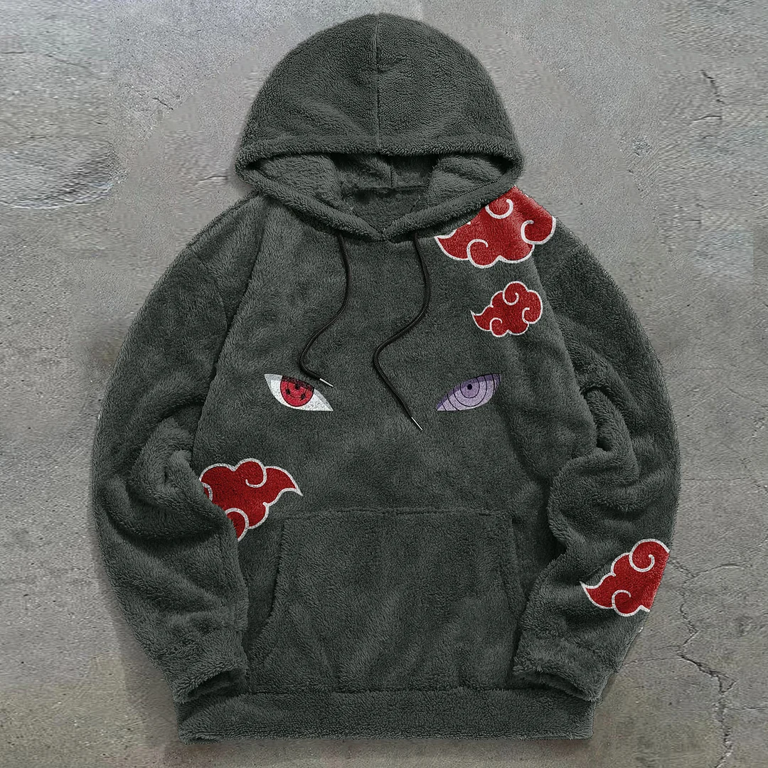 Trendy brand pattern retro plush hoodies