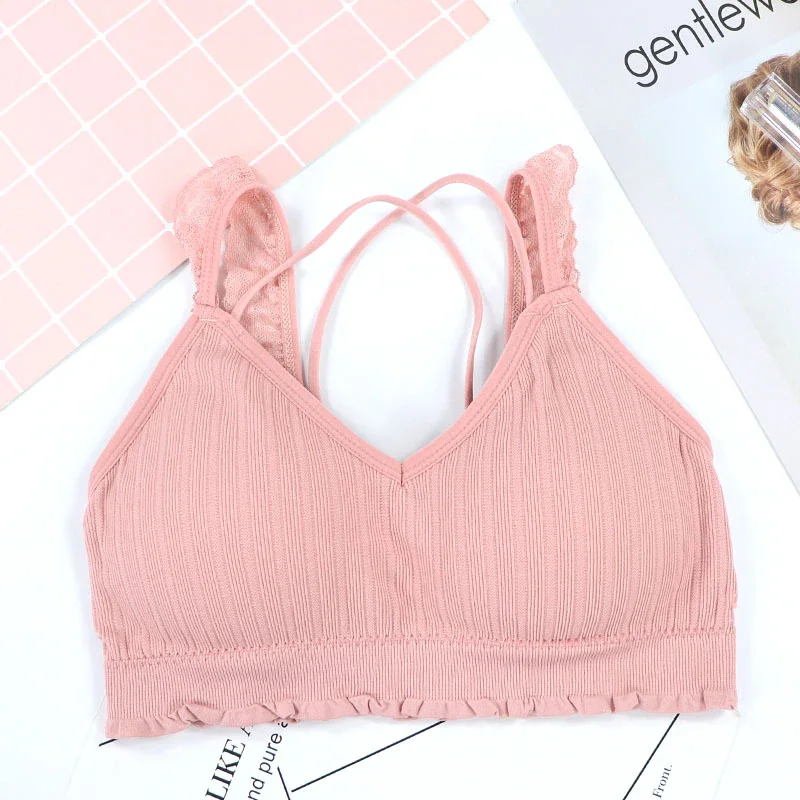 Billionm Sexy New Bra Seamless Lace Wrapped Bralette No Steel Ring Beautiful Back Sleeping Sports Bras
