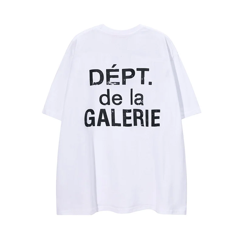 Gallery Dept Letter Print Summer Large Size Men's and Women's Short-sleeved Bottoming