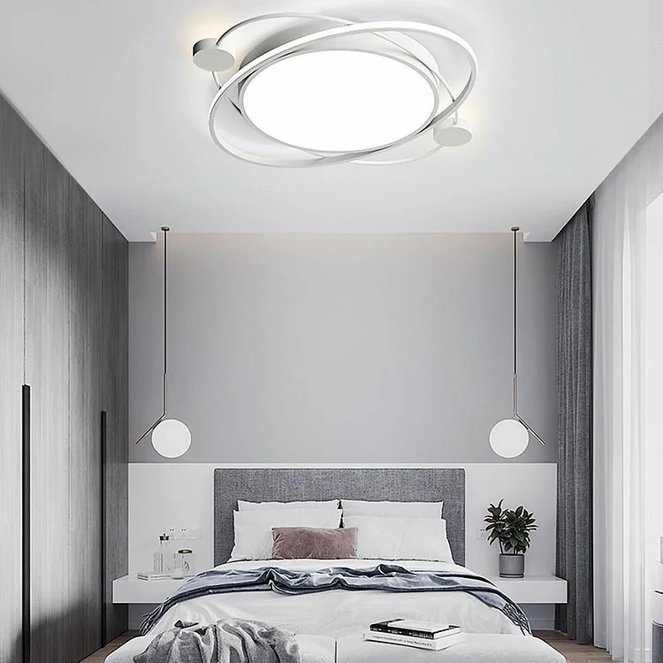 LED Geometric Shapes Circle Dimmable Flush Mount Lights with Remote Control - Appledas