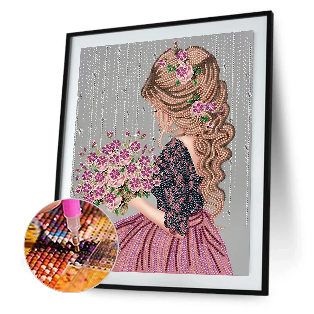 Diamond Painting - Special Shape - Girl(30*40cm)