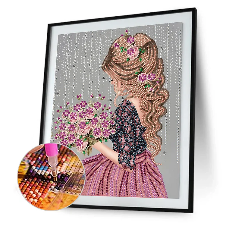 Partial Special-Shaped Diamond Painting - Girl 30*40CM