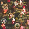 6pcs/set DIY Diamond Special Shape Pearl Art Hanging Wooden Christmas Tree Ornament Kit