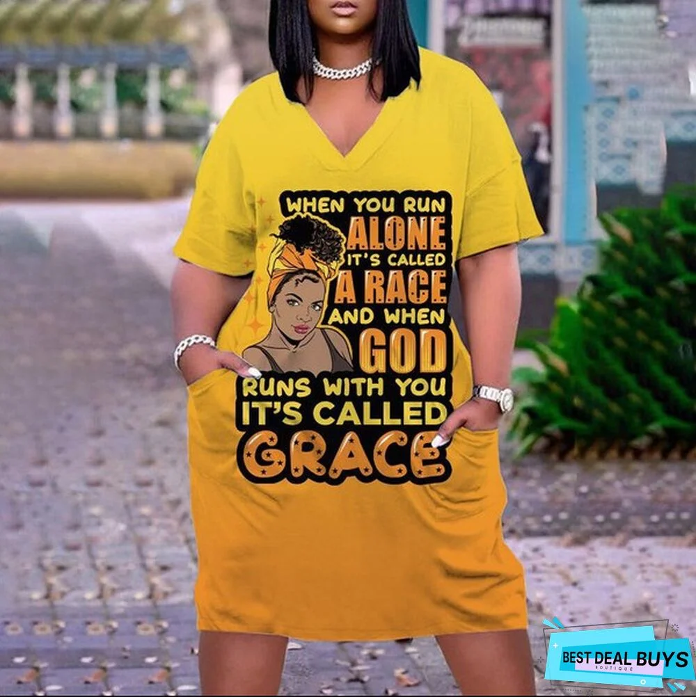 Flower Beach Skirt Loose Dress Printed Casual Dress