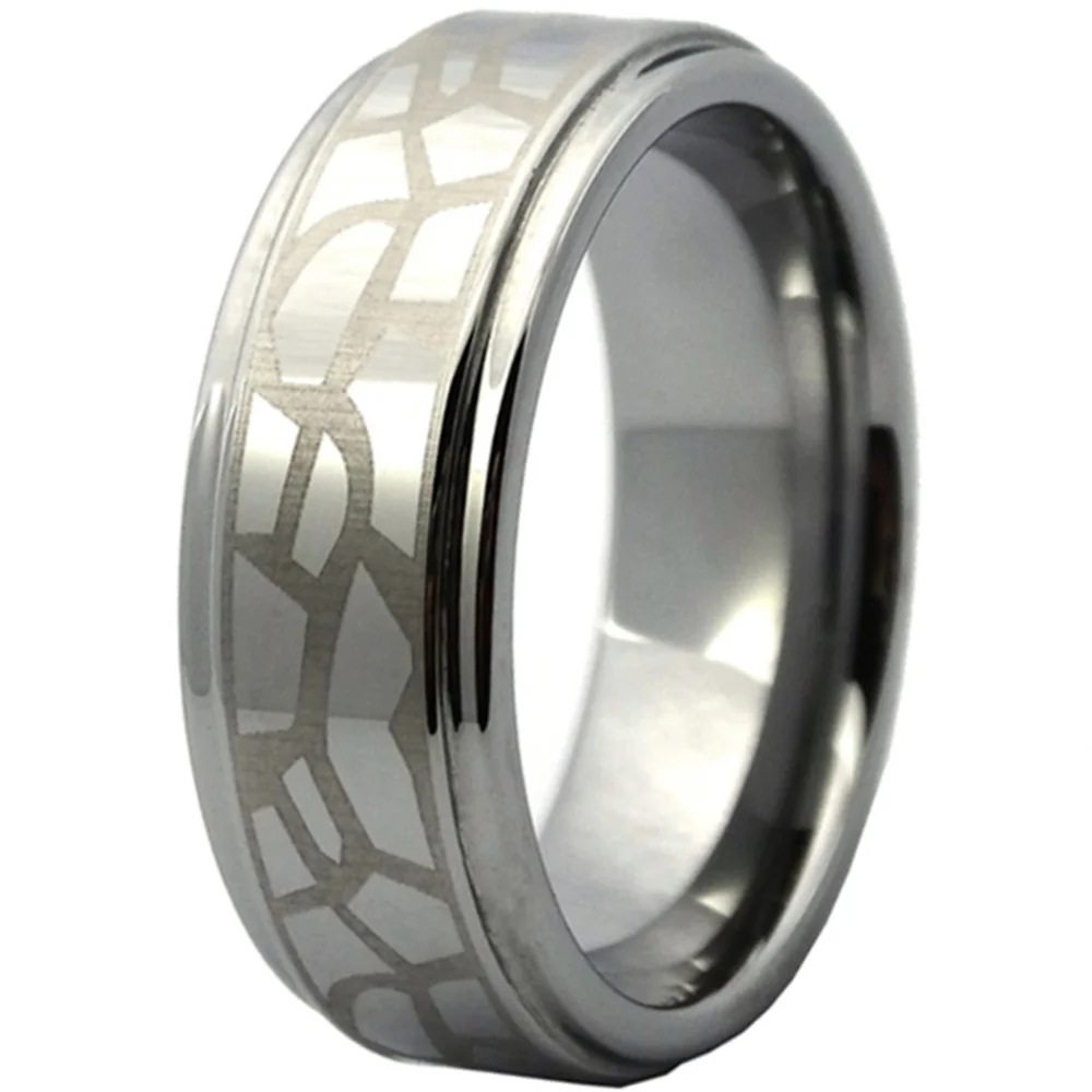 6MM 8MM Silver Plated Laser Celtic High Polished Tungsten Carbide Couple Wedding Bands