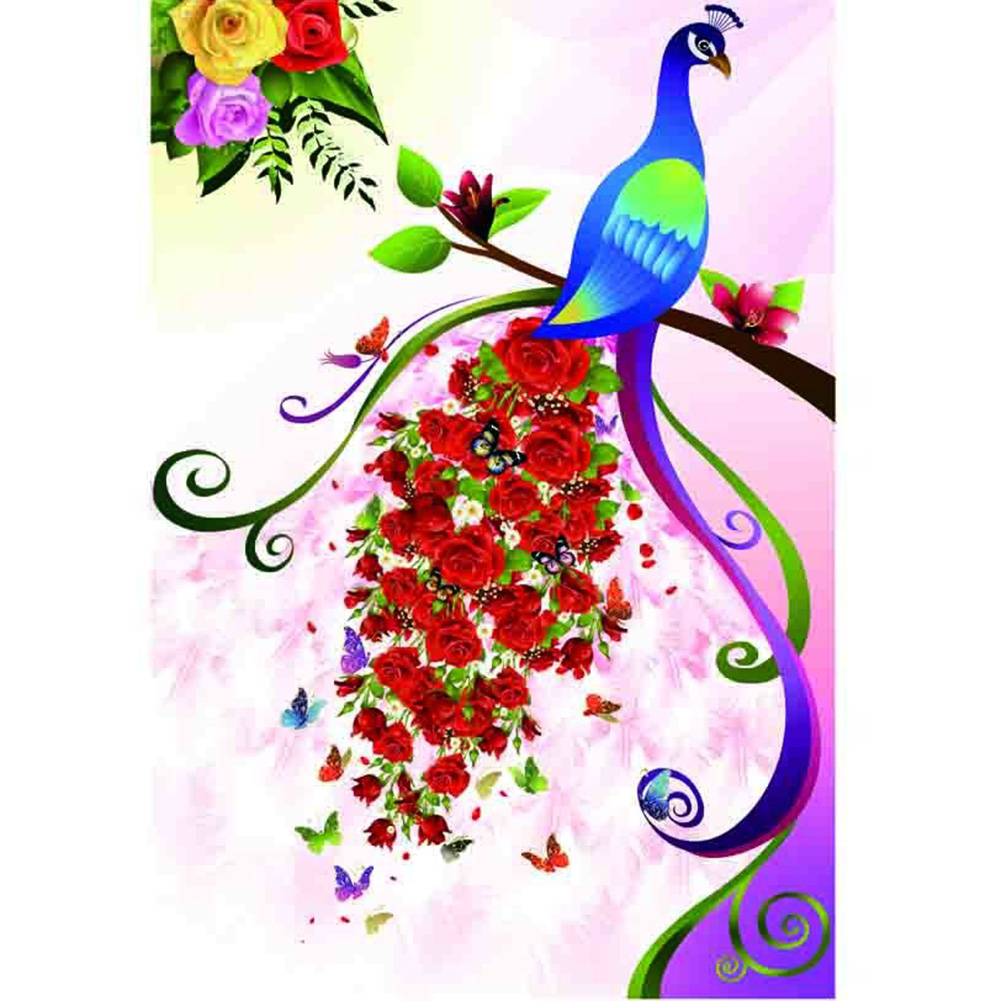 

30*40CM - Round Drill Diamond Painting - Peafowl, 501 Original