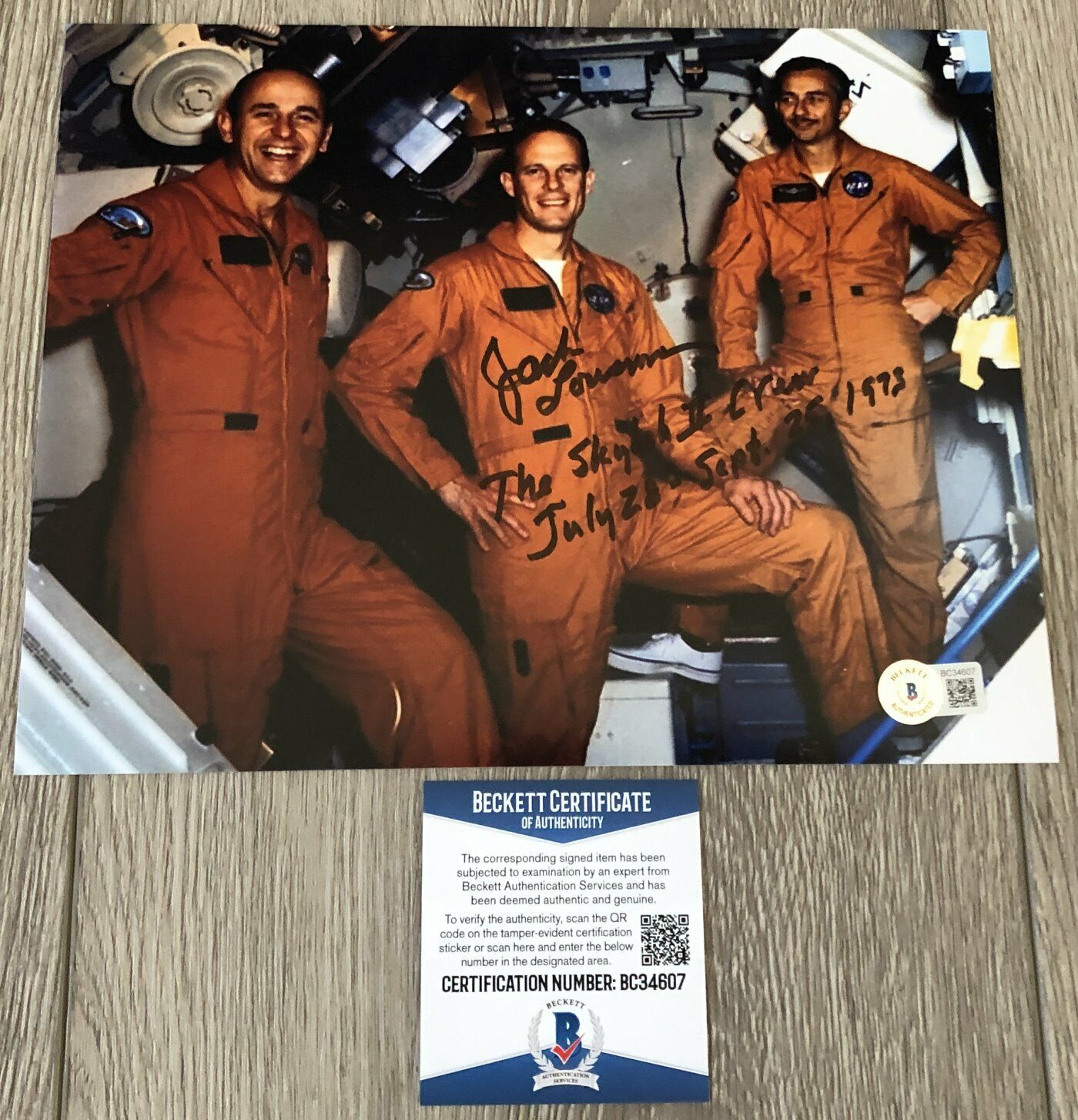 ASTRONAUT JACK LOUSMA SIGNED AUTOGRAPH SKYLAB II 8x10 Photo Poster painting B & BECKETT BAS COA