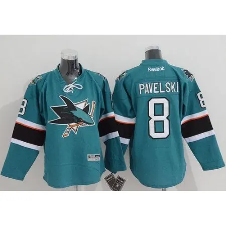 Sharks #8 Joe Pavelski Green Stitched Youth NHL Jersey