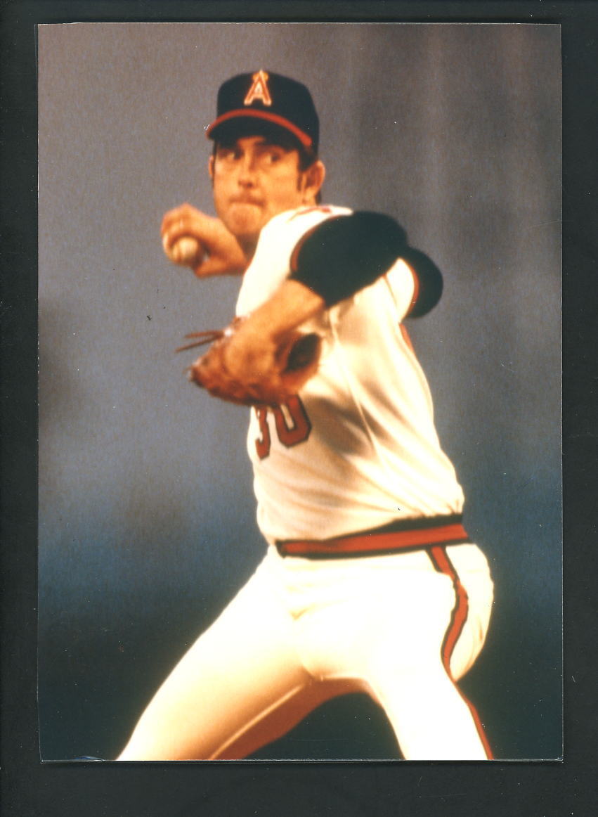 Nolan Ryan Press Original COLOR Photo Poster painting 5 x 7 California Angels