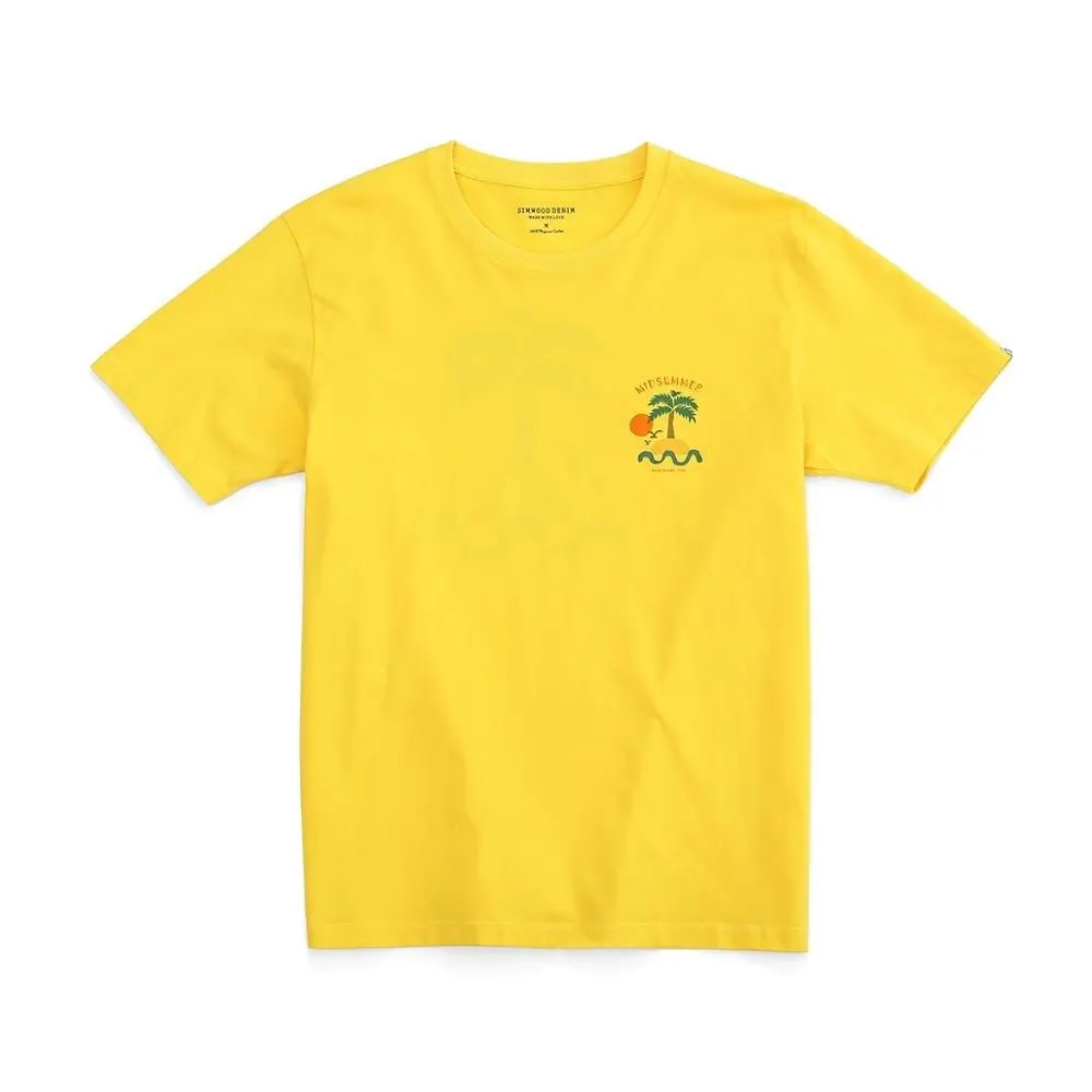 SIMWOOD 2021 summer new coconut palm print t-shirt men fashion holiday vacation thin breathable 100% cotton tees plus size tshir