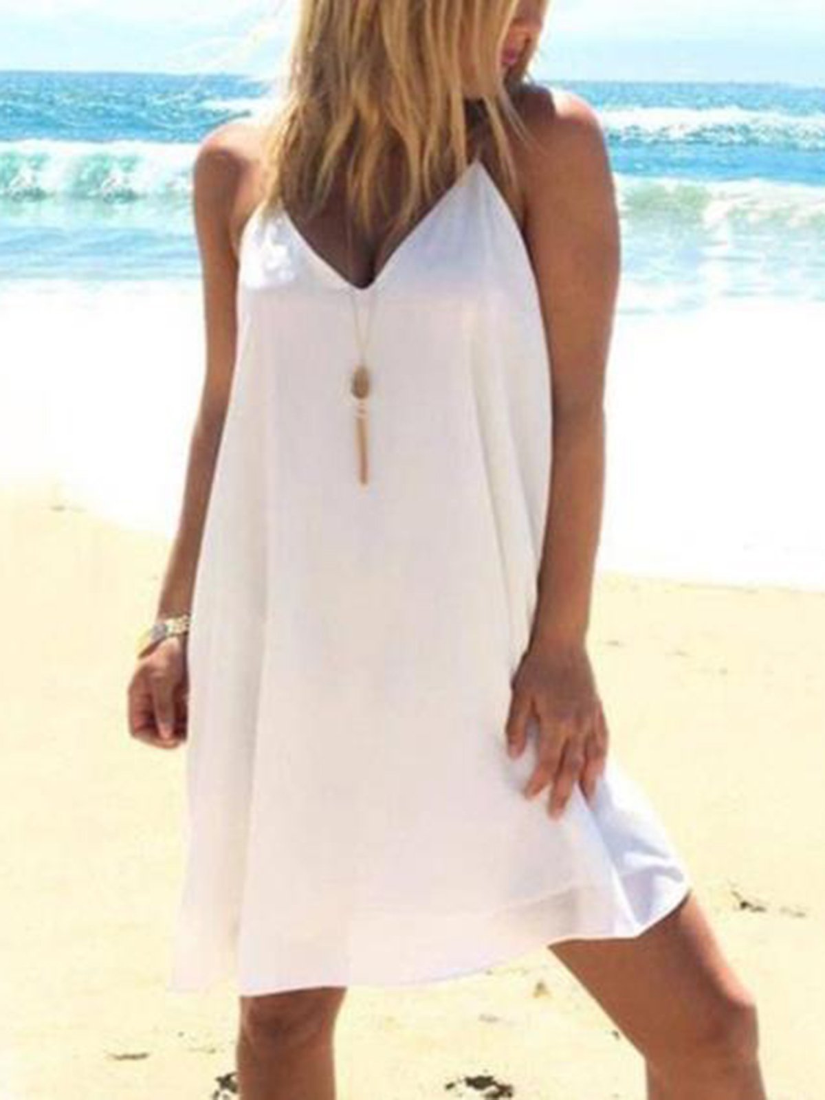 Backless Sleeveless Casual Dresses