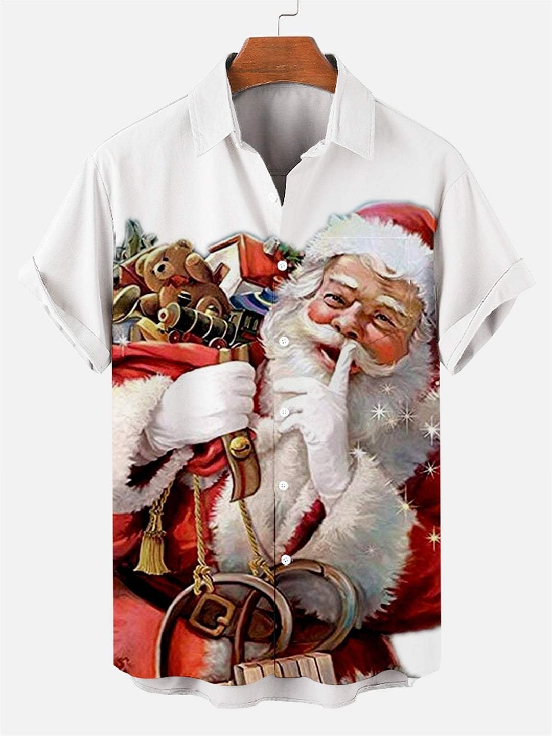 Men's Santa Casual Comfort Plus Size Shirt