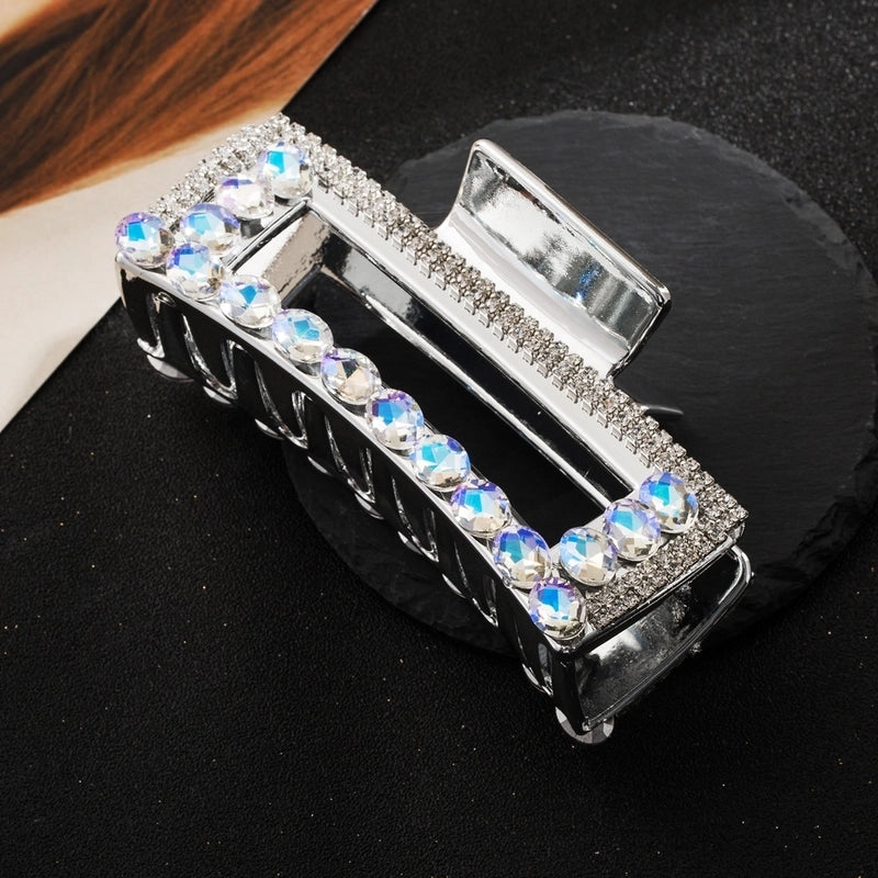 Women’s Elegant Luxurious Sweet Square Heart Shape Acetic Acid Sheets Inlay Rhinestones Hair Claws