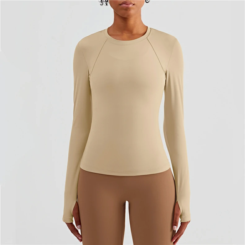 Comfortable long sleeve exercise top womens