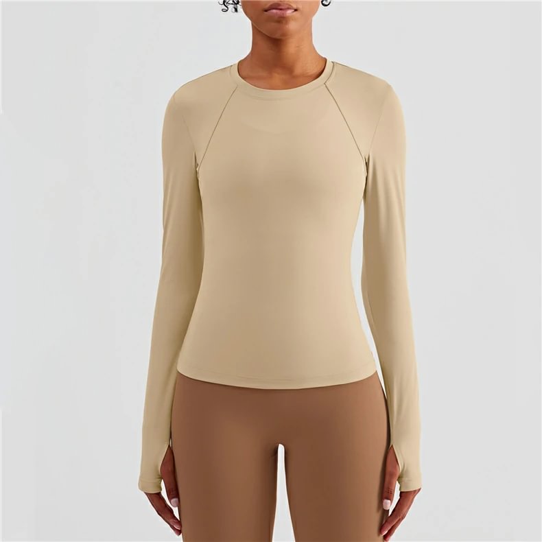 Comfortable long sleeve exercise top womens