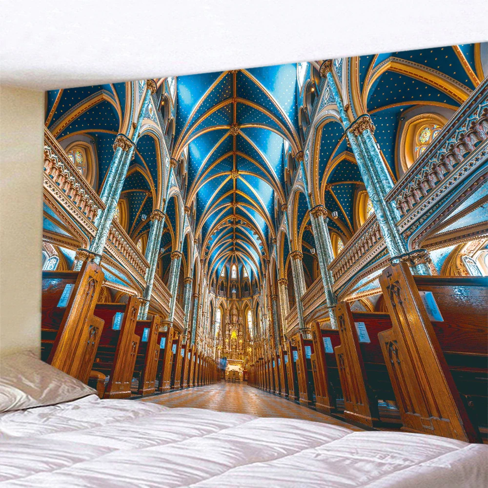 Nigikala Church mural bookshelf tapestry home decoration Angel Bohemian decoration psychedelic scene yoga mat sofa blanket